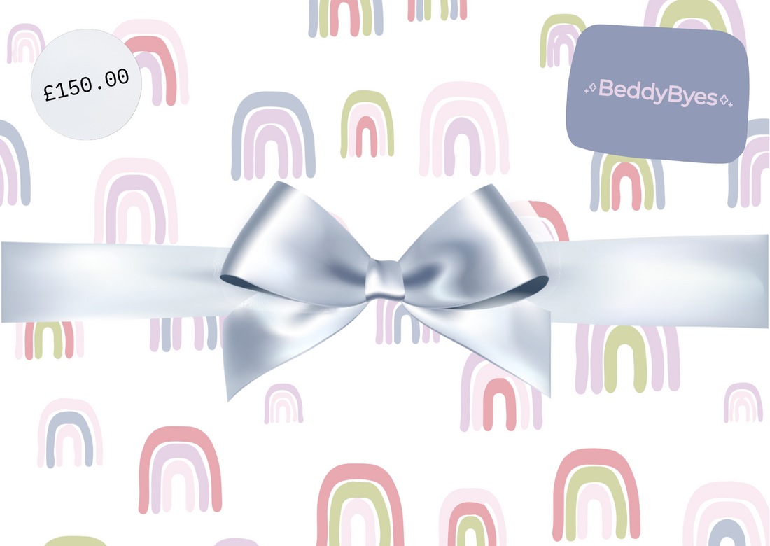 £150 beddybyes gift card for special occasions like baby showers, christenings and birthdays