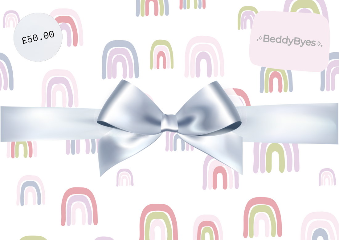 £50 beddybyes gift card for special occasions like baby showers, christenings and birthdays