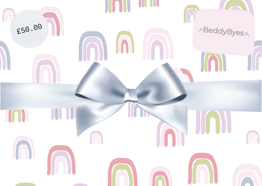 £50 beddybyes gift card for special occasions like baby showers, christenings and birthdays